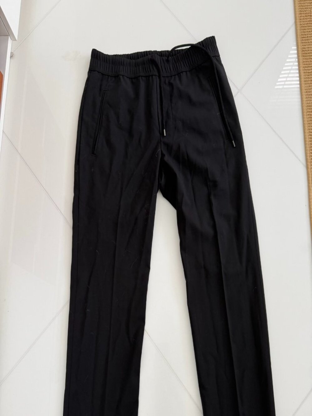 James Perse Black Drawstring Straight-Leg Pants Size 1 MPDW1391